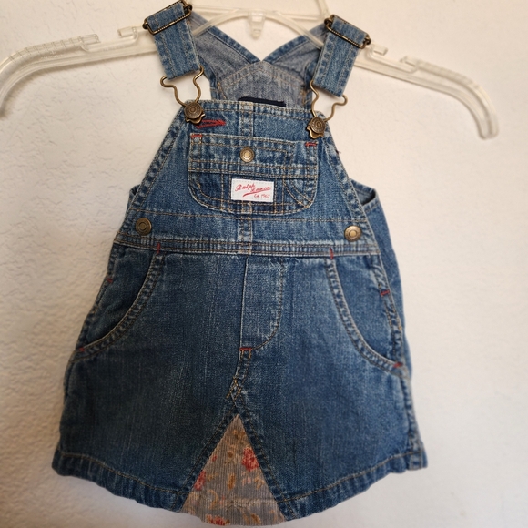 Ralph Lauren baby Jean dress overalls 100% Cotton pockets patchwork sz Small EUC - Picture 13 of 13